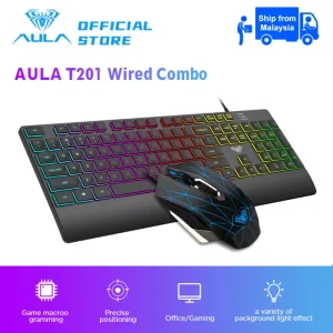 کیبورد موس سیم دارگیمی AULA T201