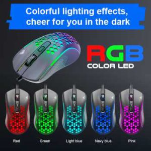 mouse gaming honey comb aula s11 rgb led 3600dpi 4buttons murah